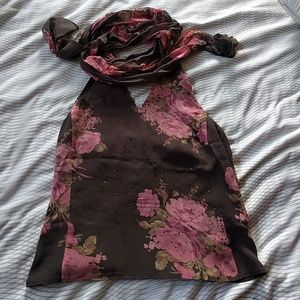 Express Silk floral halter top